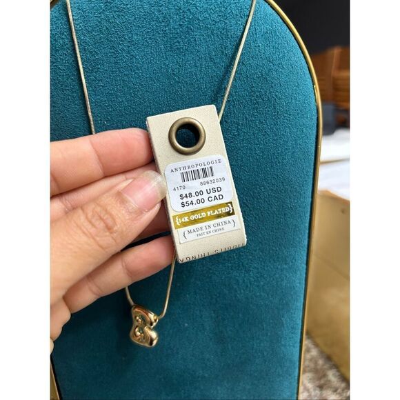 New Anthropologie Mini Bubble Letter Monogram Necklace B letter - Picture 2 of 2